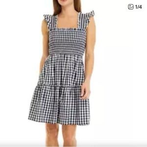 Crown & Ivy Navy and White Gingham Dress